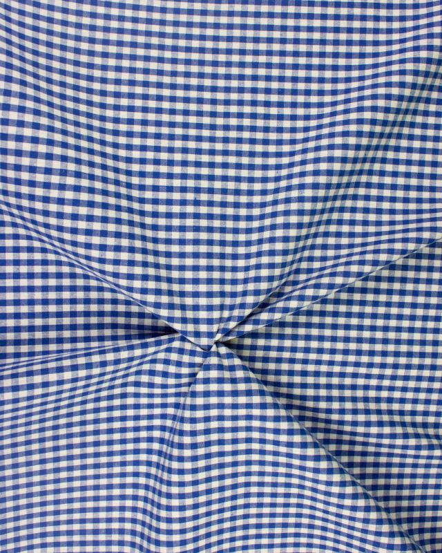 Vichy cotton small checkered Blue - Tissushop